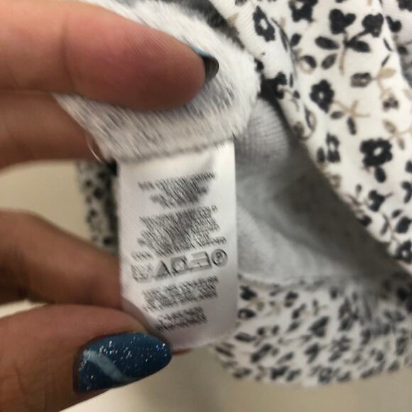 Lou and Grey Sweatshirt Floral Pattern Contrast Crew Neck Cotton Blend Medium - Picture 5 of 7